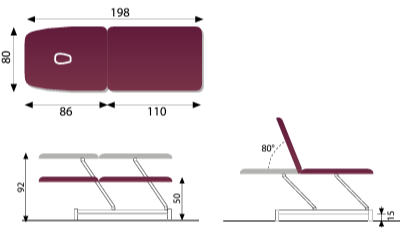 Table électrique 2 Plans Ferrox Picasso XLL, largeur 80cm, Proclive uniquement